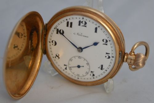 9k Gold Full Hunter Pocket Watch