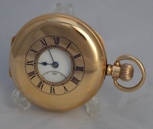 9k Gold Half Hunter Pocket Watch