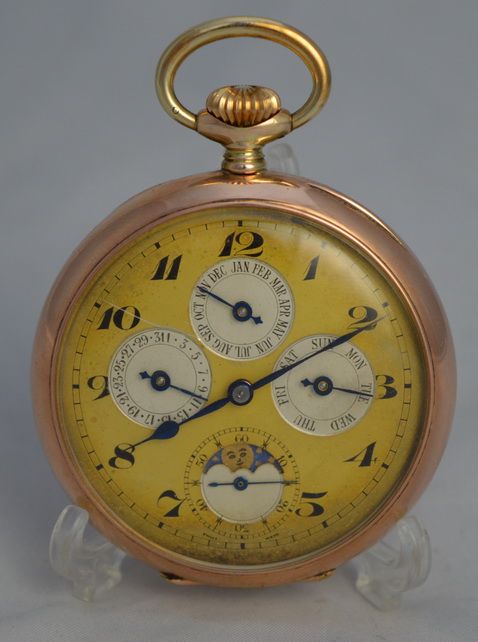 Swiss Multi-dial Pocket Watch