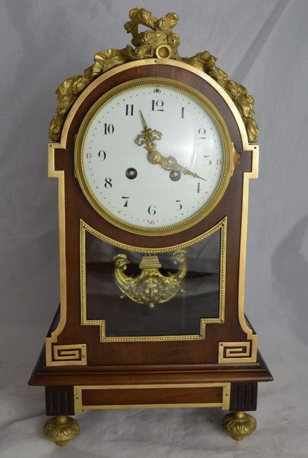 Japay Freres Walnut Ormolu Mantel Clock