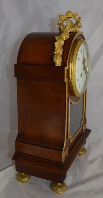 fig 1. Japay Freres Walnut Ormolu Mantel Clock 