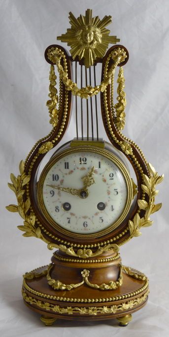 French Lyre Mantel Clock