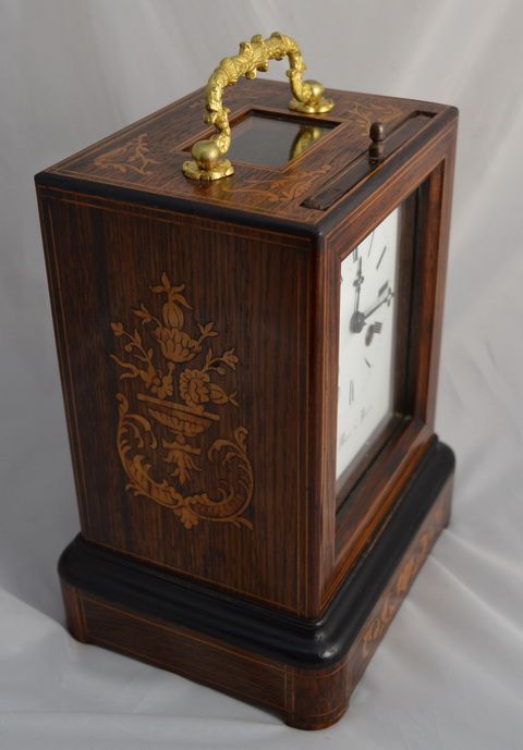 fig 1. Henri Marc, Paris Marquetry Mantel Clock