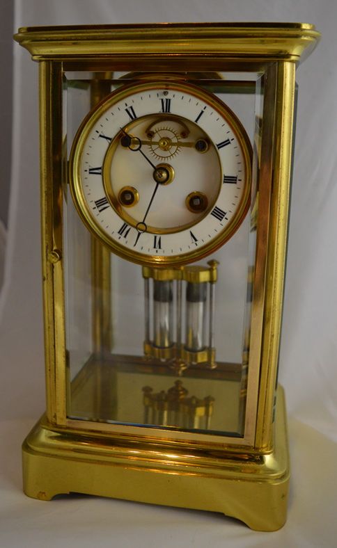 French Four Glass Mantel Clock
