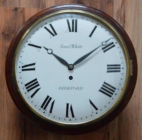 Georgian Convex Fusee Dial Wall Clock Sam White Bideford