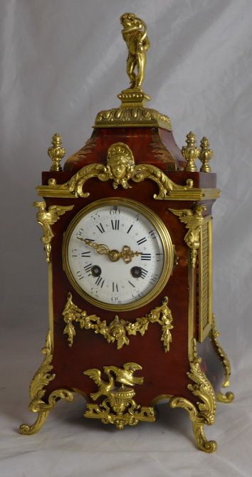 French Ormolu Tortoiseshell Mantel Clock