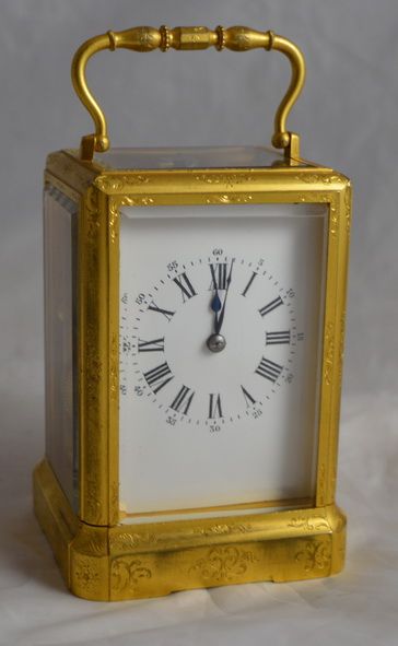 Early One Piece Engraved Carriage Clock
