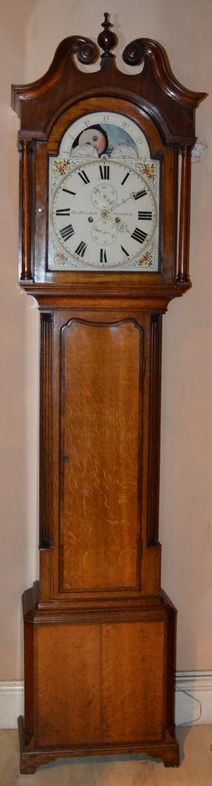 Cheshire Georgian Moon Phase Longcase Clock Burchall, Nantwich Circa 1790.