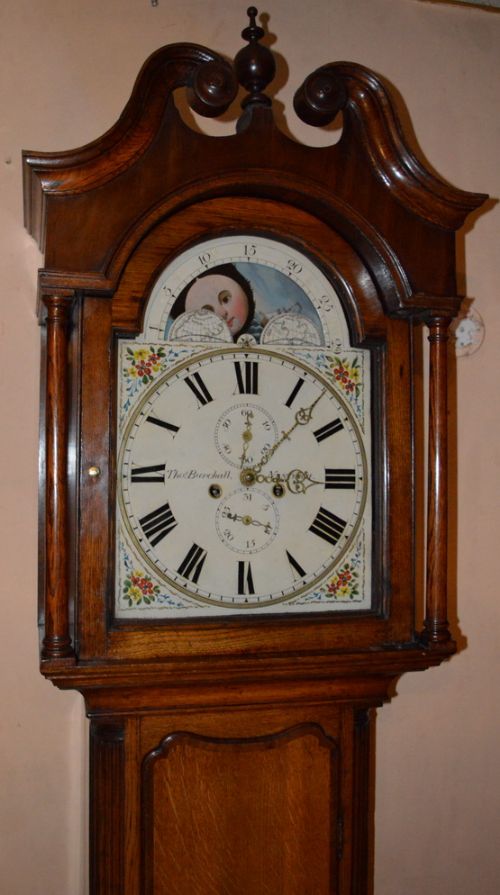 fig 2. Cheshire Georgian Moon Phase Longcase Clock Burchall, Nantwich circa 1790.