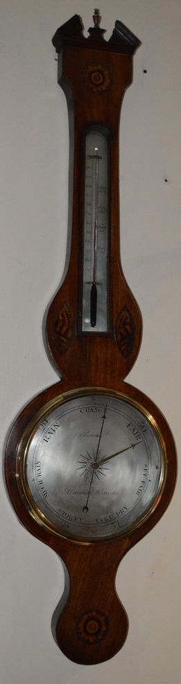 Georgian Mercury Wheel Banjo Barometer by Poncia, Worcester