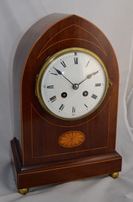 Edwardian Lancet Top Mantel Clock