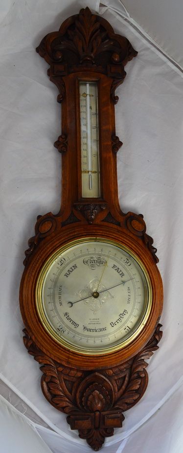 Carved Aneroid Barometer