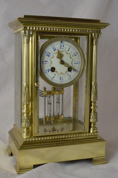 Antique Four Glass Mantel Clock
