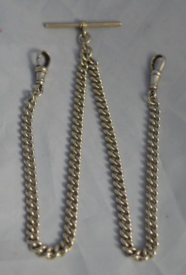 Silver Double Albert Watch Chain