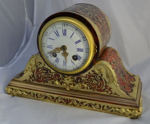 Victorian French Boulle Tortoishell Mantel Clock