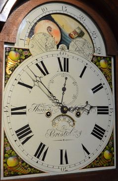 fig 1. Longcase Clock Thomas Morgan Bristol Moon Phases