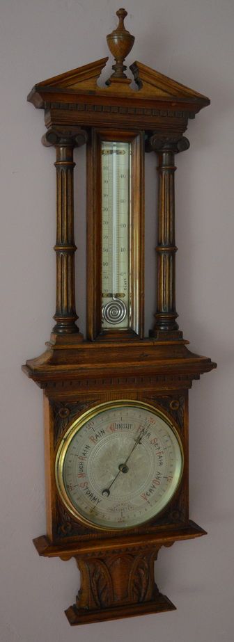 Victorian Carved Aneroid Barometer