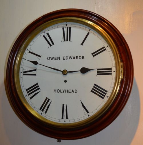 Welsh Fusee Dial Clock Larger 14" Dial Edwards Holyhead