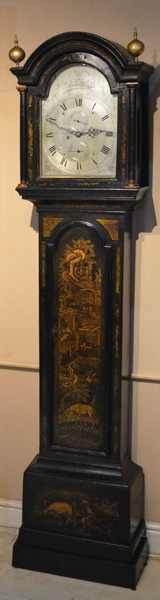 Georgian Longcase Clock Chinese Decorated Smythes London Bolt and Shutter