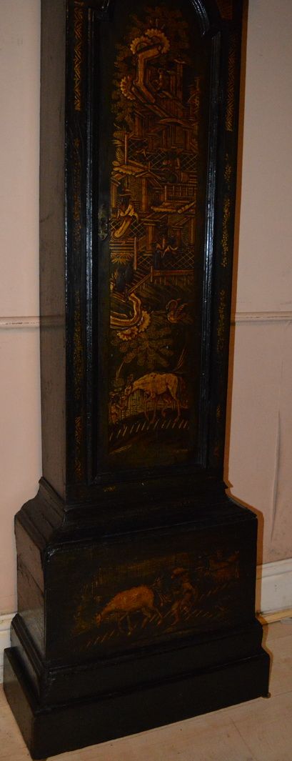 fig 2. Georgian Longcase Clock Chinese Decorated Smythes London Bolt And Shutter