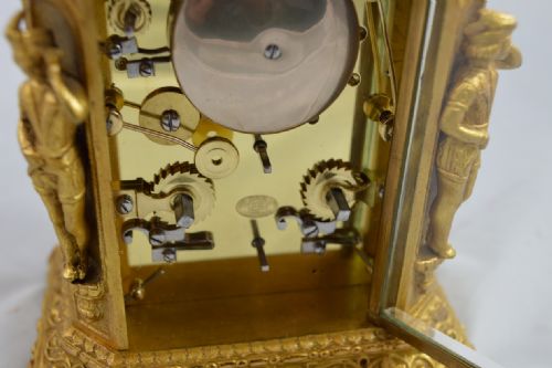 fig 1. Rare French Carriage Clock With Caryatids By Japay Freres