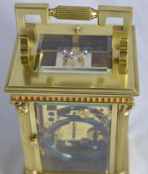 fig 1. Fretted Silver Panelled Striking Carriage Clock