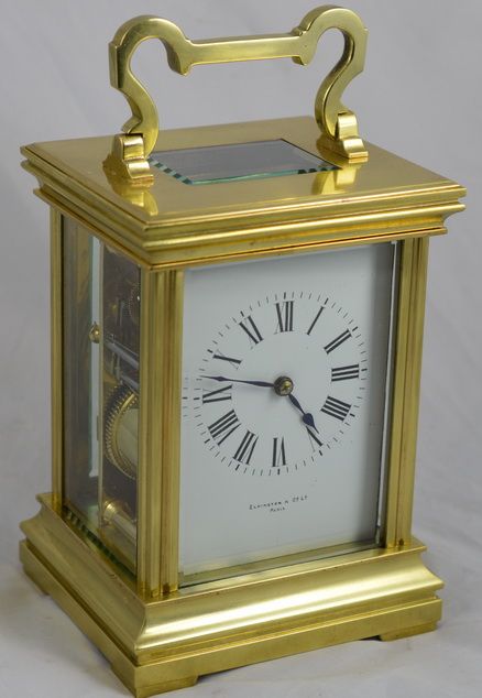 Elkington Retailed French Striking Carriage Cclock