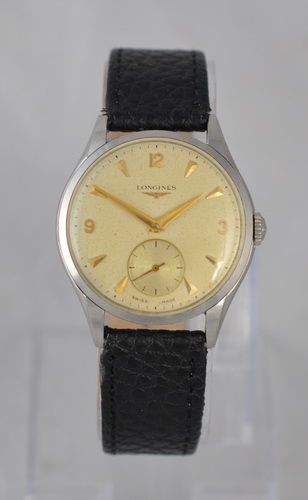 A 1956 Stainless Steel Longines Wristwatch
