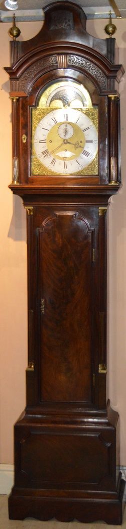 Rare Georgian London Bells and Moon Phase Georgian Grandfather Longcase Clock