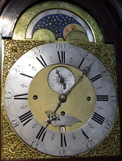 fig 1. Rare Georgian London Bells And Moon Phase Georgian Grandfather Longcase Clock