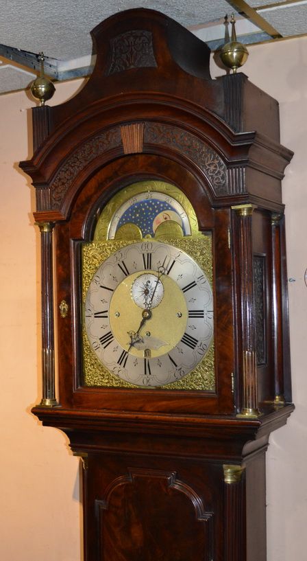 fig 2. Rare Georgian London Bells And Moon Phase Georgian Grandfather Longcase Clock