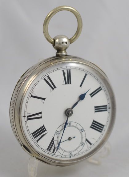 English Silver Pocket Watch, 1885