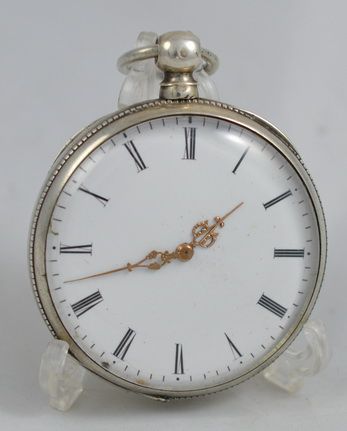 Swiss White Metal Pocket Watch
