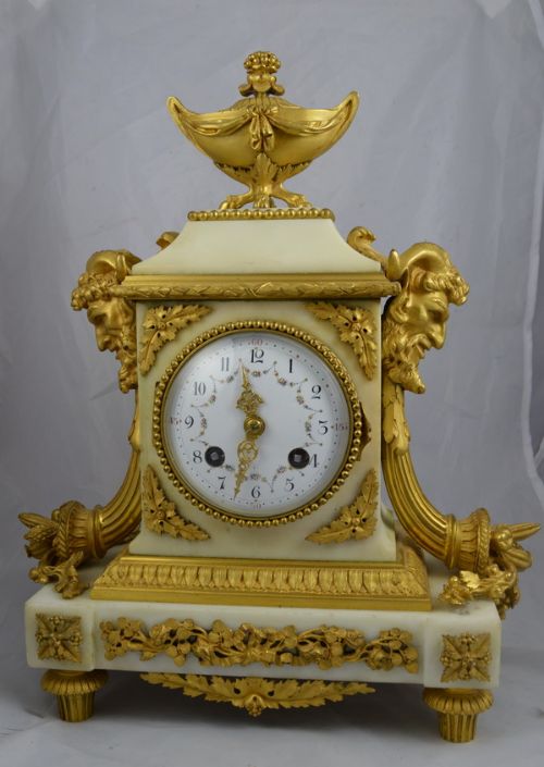 French Marble and Gilt Ormolu Mantel Clock