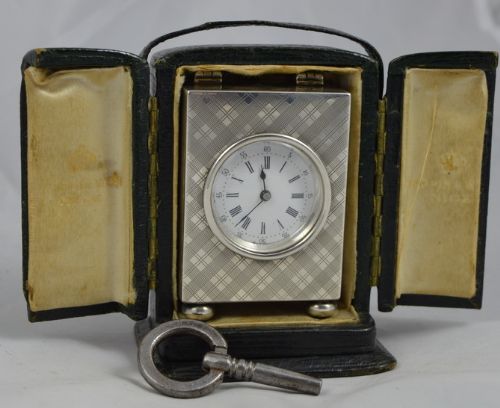 William Comyns London 1909 Small Silver Carriage Clock
