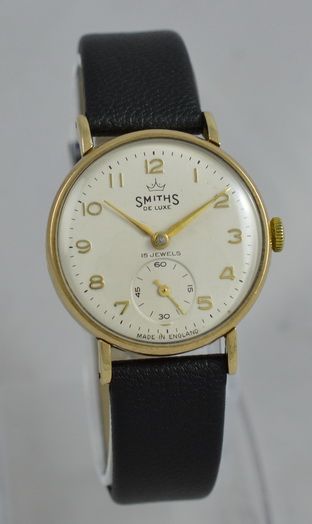 1958 Smiths De Luxe 9k Gold Wristwatch