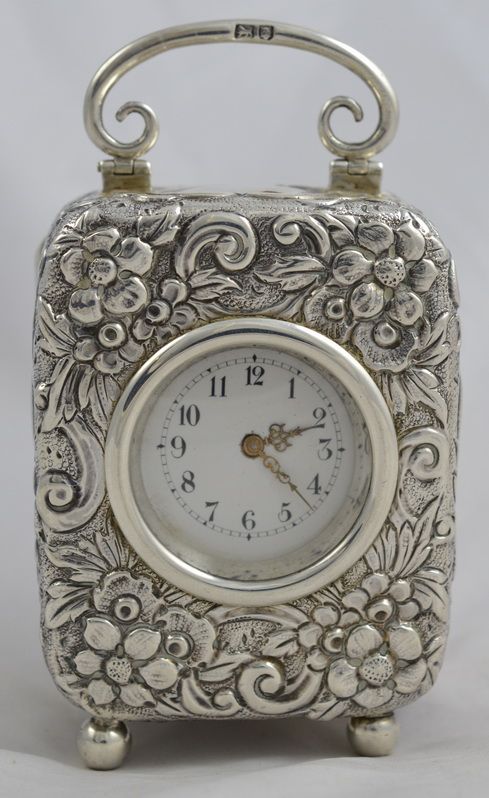 1896 Silver Miniature Carriage Clock