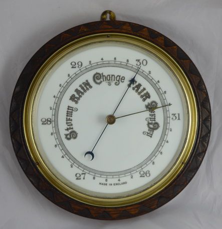 Carved Aneroid Barometer