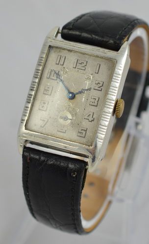 1930s German Silver Tank Wristwatch
