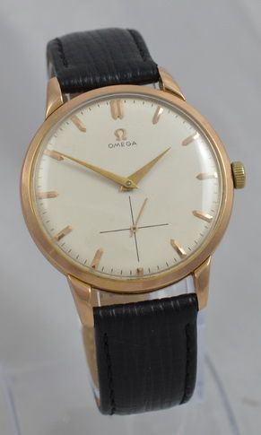 1954 Omega 18k Oversize Honeycomb Dial Watch