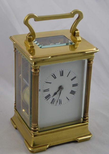 A French Striking Carriage Clock with Fluted Columns