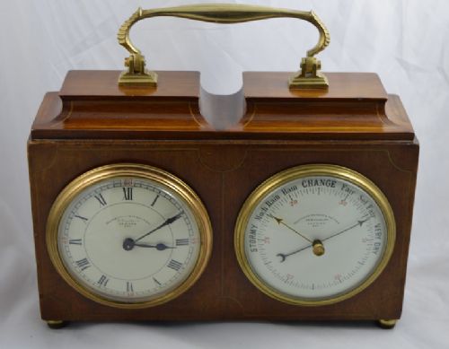 An Edwardian Desk Clock/barometer