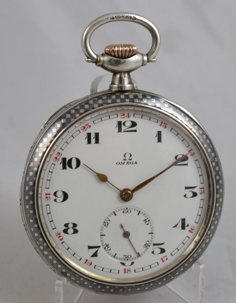 1918 Omega Pocket Watch in Niello Case