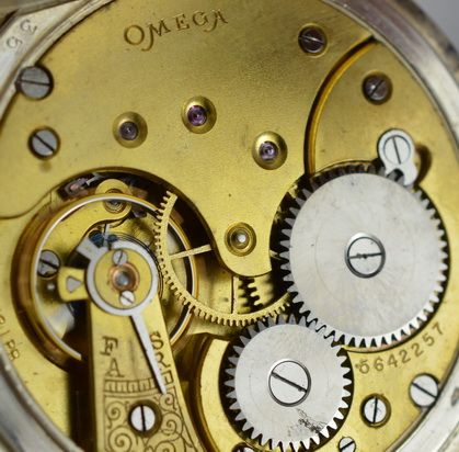 fig 1. 1918 Omega Pocket Watch in Niello Case