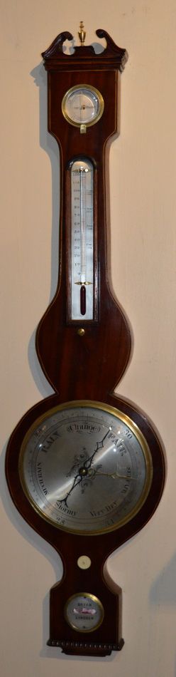 William IV Mahogany Wheel Barometer, Bryan, Lincoln