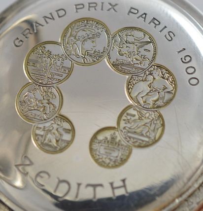 fig 1. Zenith Full Hunter Silver Pocket Watch