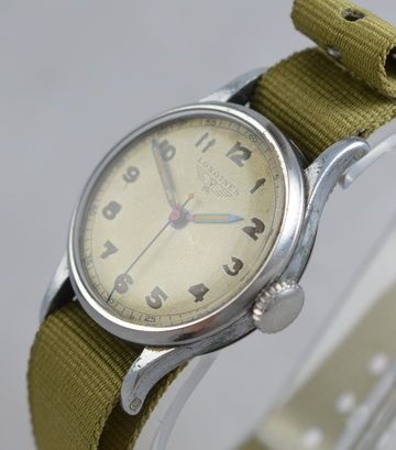 fig 1. 1943 Longines British Military Pilots Wristwatch
