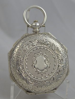 fig 1. Octagonal Ladies Silver Pocket Watch