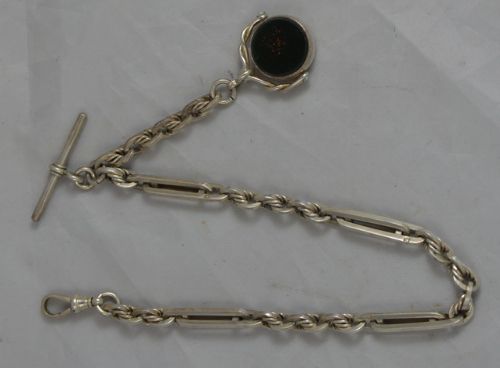 Large Link Silver Pocket Watch Chain