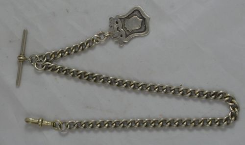 Single Albert Silver Watch Chain